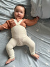 貝肽斯寶寶打底褲秋款嬰兒高腰護肚臍連背帶大PP舉重褲兒童褲子 奶白 (單件裝) 70 XS碼(適合身高70-85cm) 曬單實(shí)拍圖