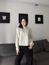 哈吉斯（HAZZYS）女裝 春季商務(wù)女襯衣上班通勤【PHIZ系列】條紋長袖襯衫 黃綠色YL M (160/84A 38) 曬單實拍圖