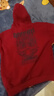 邁兜熊男童紅色加絨衛衣拜年服新款中大兒童男孩秋冬裝運動(dòng)連帽加厚上衣 深紅色 B18加絨冬款 160 曬單實(shí)拍圖