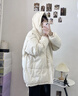 貴人鳥重磅簡約運動棉服男士冬季加厚保暖棉衣時尚潮流棉襖戶外出行外套 米白 XL (建議155-180斤可穿) 曬單實拍圖
