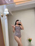 天姿TNZI女款連體三角豹紋性感抗氯速干顯瘦專(zhuān)業(yè)競速訓練溫泉游泳衣女 豹紋款【無(wú)胸墊送胸貼后背交叉】 S 曬單實(shí)拍圖