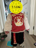 萌乎乾龍男童漢服加厚冬裝女童新年裝唐裝過(guò)年 紅拼卡其單上衣 110  曬單實(shí)拍圖