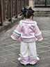 鸞雀翔女寶寶一周歲衣服冬季加絨保暖棉服兩件套冬裝加厚拜年服女童套裝 粉紫色刺繡 加厚女童過(guò)年衣服洋氣 100 身高90-100年齡2-3歲 曬單實(shí)拍圖