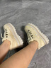 斯凱奇（Skechers）奶糕鞋秋冬加絨保暖老爹鞋厚底增高樂福鞋單鞋休閑鞋167902 曬單實拍圖
