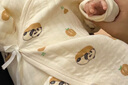 婧麒（JOYNCLEON）新生兒嬰兒衣服夾棉春秋滿月純棉初生寶寶秋裝連體衣早秋a類秋季 藍企鵝 59cm 曬單實拍圖