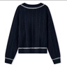 森馬（Semir）森柔|毛衣女冬季絞花提花寬松V領(lǐng)上衣慵懶風(fēng)疊穿毛衫101724107031 曬單實(shí)拍圖