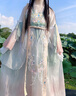 杜艷枝漢唐華韻原創(chuàng)漢服女【春晚嫣雨】唐制齊胸漢元素重工刺繡春夏日常 粉綠色五件套（春晚嫣雨） S 80-100斤 曬單實拍圖