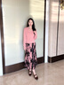 顏域粉色針織衫復(fù)古半身裙兩件套女2025早春新款長(zhǎng)袖上衣裙子套裝 粉色 L 曬單實(shí)拍圖