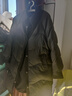 艾萊依時尚氣質(zhì)羽絨服女款假兩件襯衫領(lǐng)中長款鴨絨服外套 炭黑M 曬單實拍圖
