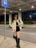 美式復(fù)古飛行員棒球服外套女生春季2025新款甜美V領(lǐng)夾克顯瘦上衣 白色 S 曬單實(shí)拍圖