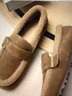 大東秘語(yǔ)加絨勃肯鞋女2025秋冬新款爆款百搭軟底一腳蹬豆豆鞋保暖毛毛棉鞋 卡其色 35 曬單實(shí)拍圖