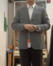 威可多（VICUTU）七夕禮物男士西裝商務(wù)新郎伴郎正裝結婚易打理 灰色西服 175/100C 曬單實(shí)拍圖