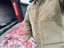 馬登工裝 美式休閑燈芯絨夾克棉服條絨翻領(lǐng)棉衣加厚保暖外套男秋季 卡其綠 M 曬單實(shí)拍圖