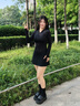 浪莎冰絲運(yùn)動(dòng)短裙女2025夏季新款網(wǎng)球A字裙防走光瑜伽速干高腰防曬裙 黑色 M 【推薦100-110斤】 曬單實(shí)拍圖