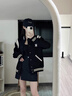 美式復(fù)古飛行員棒球服外套女生春季2025新款甜美V領(lǐng)夾克顯瘦上衣 黑色 3XL 曬單實(shí)拍圖