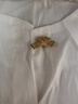 品彩（PinCai）短袖襯衫女減齡圓領(lǐng)壓褶襯衣設(shè)計(jì)感彩色扣輕薄上衣P52S009 曬單實(shí)拍圖