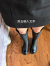 卓詩(shī)尼女靴不過(guò)膝長(zhǎng)筒靴子女騎士靴厚底百搭粗跟瘦瘦長(zhǎng)靴 絨黑色 38  曬單實(shí)拍圖