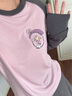 Teenie Weenie小熊女裝長(zhǎng)袖T恤2025夏新款簡(jiǎn)約撞色時(shí)髦插肩袖上衣 粉色 S 曬單實(shí)拍圖