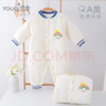 優(yōu)奇嬰兒棉衣冬季寶寶連體衣秋冬夾棉加厚外出服保暖哈衣薄棉冬裝 曬單實(shí)拍圖