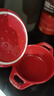 琺寶（staub） 陶瓷小碗蒸蛋碗布丁碗甜品碗寶寶輔食碗燉盅燉湯盅飯碗帶蓋10cm 櫻桃紅 曬單實(shí)拍圖