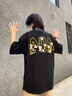 404MOBGANG【楊超越同款】茉莉花刺繡t恤短袖男女潮流美式復古涼感防曬 黑色 2XL 曬單實(shí)拍圖