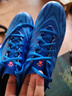 卡爾美（KELME）足球鞋男MG青少年透氣兒童短釘小學(xué)生訓(xùn)練專用球鞋 寶藍(lán) 37 曬單實拍圖