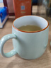半物生活 陶瓷茶杯茶水分離杯辦公室泡茶杯喝茶杯男帶把手茶水杯過濾杯子 青雨小胖茶杯380ml 曬單實(shí)拍圖