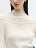 迪賽尼斯（DESIGNICE）【100%羊毛】迪賽尼斯秋冬新款內(nèi)搭打底衫女羊毛衫長袖毛衣 白色 L 曬單實(shí)拍圖