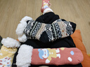 目丸襪子女秋冬加絨加厚暖腳襪居家休閑睡眠毛絨保暖月子襪地板圣誕襪 魔法兔+跳鼓兔 2雙 曬單實(shí)拍圖