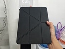 EISSCCE碳纖維防彎iPad Pro11/13英寸抗防摔彎保護殼Air7/6/5保護套iPad10/11代連體3+Y面蓋12.9帶筆槽 黑色【橫豎支撐+主打防彎】送鏡頭護甲 適用iPadPro18 曬單實(shí)拍圖