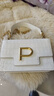 PORTS寶姿PORTS AMBER鱷魚紋頭層牛皮革斜挎包女LM9A1835EAHUC009 白色 曬單實(shí)拍圖