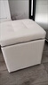 憶思暮床頭儲蓄小凳子時(shí)尚創(chuàng  )意換鞋凳收納帶儲物沙發(fā)凳穿鞋凳式可坐皮墩 升級款儲物白色  35*31cm 曬單實(shí)拍圖