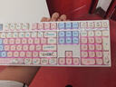 漫步貓M108機械鍵盤(pán)gasket結構客制化有線(xiàn)無(wú)線(xiàn)女生辦公靜音麻將音108鍵 M108白色+moa奶糖兔子RGB 落櫻軸【麻將音推薦】40G 曬單實(shí)拍圖