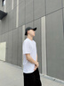 名創(chuàng)優(yōu)品（MINISO）100%新疆棉大碼短袖t恤男純色夏季全棉打底衫男生重磅寬松半袖潮 【新升級100%純棉】白色 L 175 (名創(chuàng)優(yōu)品 品控嚴格) 曬單實拍圖