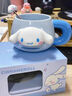 Hello Kitty庫洛米帶勺馬克杯陶瓷咖啡杯辦公室水杯家用可愛杯子女情人節(jié)禮物 玉兔狗公仔大肚杯帶勺-禮盒裝 曬單實(shí)拍圖