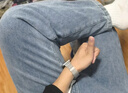 頂峰保羅（Dingfengbaoluo）美式牛仔褲男生冬季加絨直筒褲子寬松休閑闊腿長(cháng)褲DFK24復古藍M 曬單實(shí)拍圖