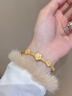 歐顏黃金拉絲小金花手鐲女士新款時(shí)尚999足金花朵金鐲子送女友禮物 黃金小金花手鐲訂金 曬單實(shí)拍圖