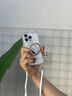 SMLTUO蘋果16promax手機(jī)殼磁吸帶支架適用iPhone15pro保護(hù)套透明斜挎繩14plus后蓋全包防摔13pm外簡約軟 四角開孔支點(diǎn)-透明+支點(diǎn)銀+掛繩G01 iPhone16promax 曬單實(shí)拍圖