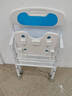 安德扶適老化套裝廁所馬桶扶手老人起身器衛生間浴室折疊凳防滑洗澡椅子 【免打孔固定款】親情三件套-藍 曬單實(shí)拍圖