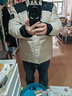 探路者（TOREAD）鵝絨羽絨服面包服戶外抗寒短款棉服保暖外套男女24年新款劉昊然 燕麥色黑色 XL 曬單實拍圖