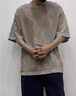 AEMAPE/美國蘋果 日系復(fù)古簡約刺繡竹節(jié)棉短袖T恤男士夏季寬松大碼體恤 卡其色 XL 【適合150-170斤】 曬單實(shí)拍圖
