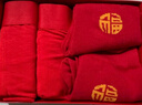 貓人（MiiOW）【鴻運(yùn)內(nèi)褲襪子禮盒】女士內(nèi)褲女紅內(nèi)褲7A抑菌純棉結(jié)婚本命年套盒 曬單實(shí)拍圖