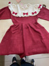 富羅迷女童連衣裙冬季紅色加厚保暖針織裙兒童甜美公主裙 酒紅 130cm  曬單實(shí)拍圖