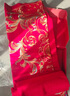 百麗絲水星家紡出品結(jié)婚四件套婚慶純棉刺繡婚房套件大紅色被套龍鳳刺繡 曬單實(shí)拍圖