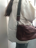 ANDSEEYOU品牌 單肩包女 大容量挎包 真皮通勤包 波士頓枕頭包 頭層牛皮斜挎包 休閑小眾背包 棕色 曬單實拍圖