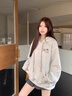 風(fēng)采兔 衛(wèi)衣女春秋冬款2024新款可愛小象彩色點連帽加絨潮流慵懶風(fēng)外套 灰色【加絨】 M 曬單實拍圖