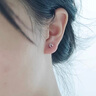 兩世歡S999足銀星月耳釘女士小眾設(shè)計(jì)擰扣兒童養(yǎng)耳洞免摘純銀耳骨釘耳飾 S999銀星月耳釘一對【普通耳堵】 曬單實(shí)拍圖