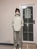 杜小閑 沖鋒外套男春秋季新款登山衣服戶外潮牌三合一美式加絨加厚夾克 JK81 米白色 XL [建議115-130斤] 曬單實拍圖