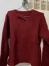 Olrain歐芮兒紅色毛衣秋冬女裝復古慵懶風(fēng)上衣通勤保暖衣服 紅色 S 曬單實(shí)拍圖