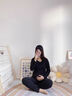 婧麒孕婦保暖內(nèi)衣上衣秋衣秋褲套裝月子服加絨秋冬產(chǎn)后哺乳睡衣女 黑色秋衣 L 曬單實拍圖